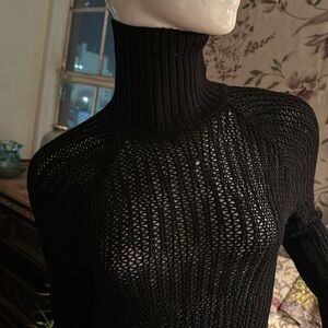 Helmut Lang New with tags Knit Sweater Dress Turtleneck Side Pockets Snaps Wow